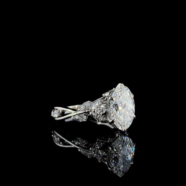 Oval Solitaire Diamond Ring Made In 18 / 14 / 10 KT Gold Embellished With Certified Lab Diamond For The Wedding And Anniversary Gift For Her