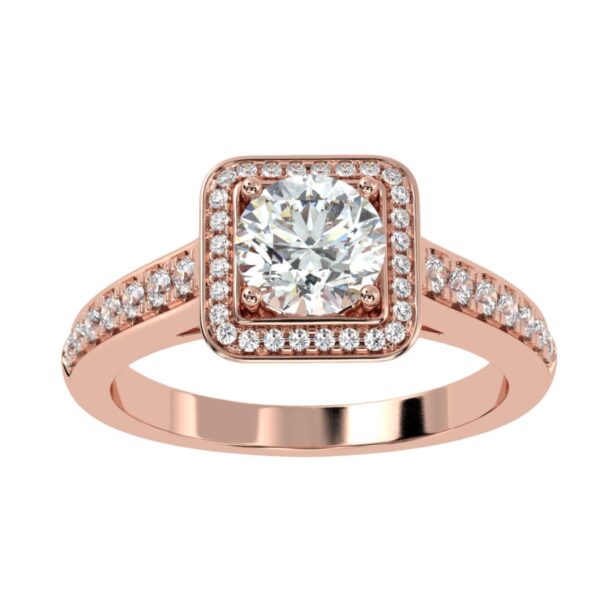 Round Solitaire Diamond Wedding Ring Made In 18 / 14 / 10KT Gold Studded With Certified Lab Diamond For Wedding And Anniversary Gift For Her