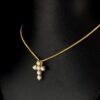 Iced Out Cross Pendant Made In 18 / 14 / 10KT Gold Embellished With Shinny Moissanite Diamond For Memorial And Religious Gift Unisex Pendant