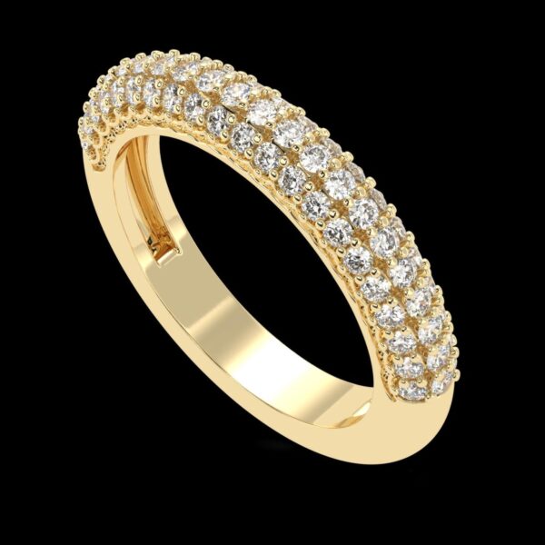 Dazzling Fully White Diamond Ring Made In 18 / 14 / 10 KT Gold Embellished With Certified Lab Diamonds For Wedding And Anniversary Gift