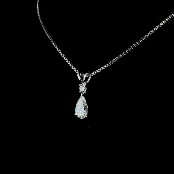 Beautiful Pear Diamond Pendant Made In 18 / 14 / 10 KT Gold Embellished With Certified Lab Diamond For Birthday And Anniversary Gift For Her