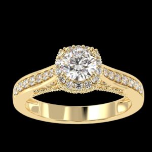 Elegance White Diamond Wedding Ring Made In 18 / 14 / 10 KT Gold Embellished With Certified Lab Diamonds For Wedding And Anniversary Gift