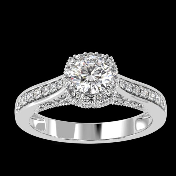 Elegance White Diamond Wedding Ring Made In 18 / 14 / 10 KT Gold Embellished With Certified Lab Diamonds For Wedding And Anniversary Gift