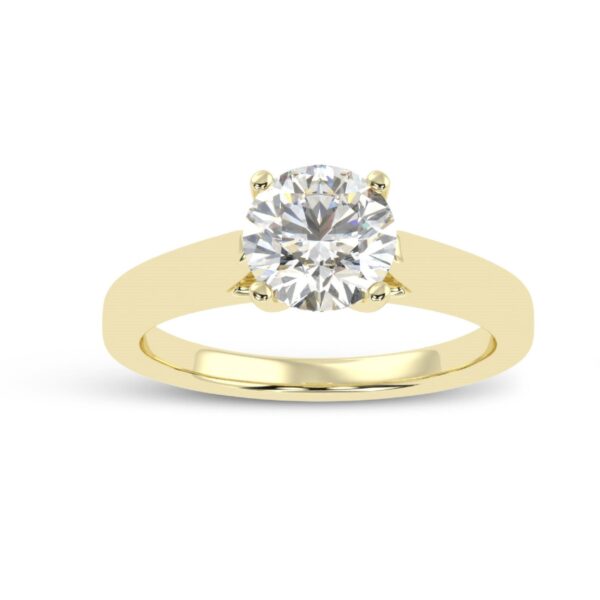 Wedding Round Solitaire Diamond Ring Made In 18 / 14 / 10 KT Gold Studded With Certified Lab Diamonds For Anniversary And Wedding Gift