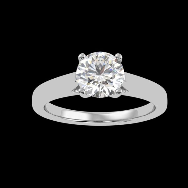 Wedding Round Solitaire Diamond Ring Made In 18 / 14 / 10 KT Gold Studded With Certified Lab Diamonds For Anniversary And Wedding Gift