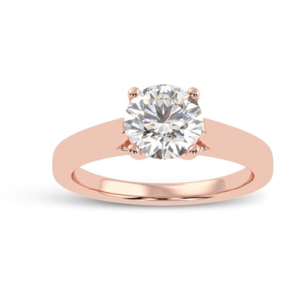 Wedding Round Solitaire Diamond Ring Made In 18 / 14 / 10 KT Gold Studded With Certified Lab Diamonds For Anniversary And Wedding Gift