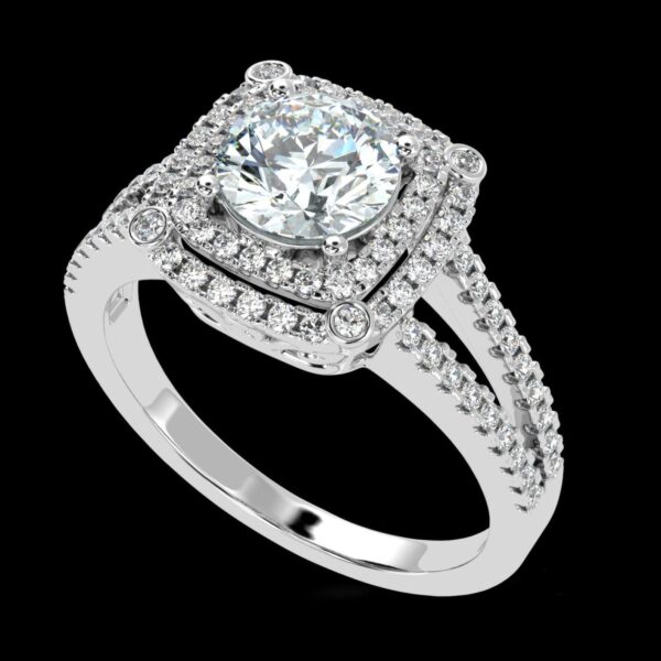 Elegant Round Diamond Wedding Ring Made In 18 / 14 / 10 KT Gold Embellished With Certified Lab Diamonds For Wedding And Anniversary Gift