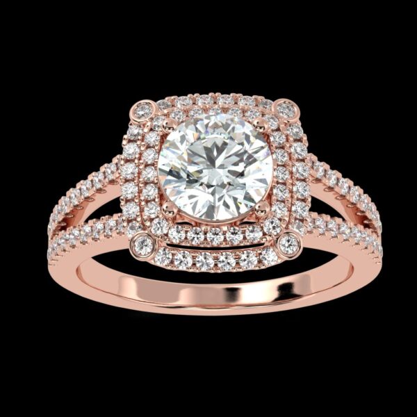 Elegant Round Diamond Wedding Ring Made In 18 / 14 / 10 KT Gold Embellished With Certified Lab Diamonds For Wedding And Anniversary Gift