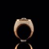 Iced Out Princess Diamond Hip Hop Ring Made In 18 / 14 / 10 KT Gold Studded With Shinny Moissanite Diamonds For Birthday And Memorial Gift