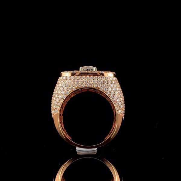 Iced Out Princess Diamond Hip Hop Ring Made In 18 / 14 / 10 KT Gold Studded With Shinny Moissanite Diamonds For Birthday And Memorial Gift