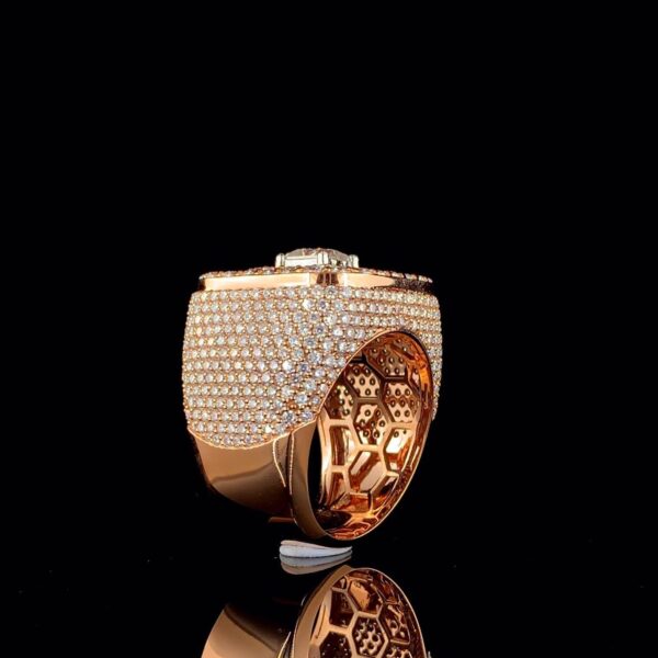 Iced Out Princess Diamond Hip Hop Ring Made In 18 / 14 / 10 KT Gold Studded With Shinny Moissanite Diamonds For Birthday And Memorial Gift