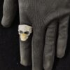 Luxury Iced Out Skull Ring Made In 18/14/10 KT Gold Embellished With Shinny Moissanite Diamonds For Birthday And Memorial Gift Unisex Ring