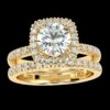 Halo Style Round Diamond Ring Made In 18 / 14 / 10 KT Gold Embellished With Certified Lab Diamonds For The Anniversary And Wedding Gift