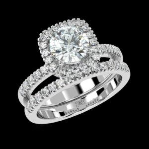 Halo Style Round Diamond Ring Made In 18 / 14 / 10 KT Gold Embellished With Certified Lab Diamonds For The Anniversary And Wedding Gift