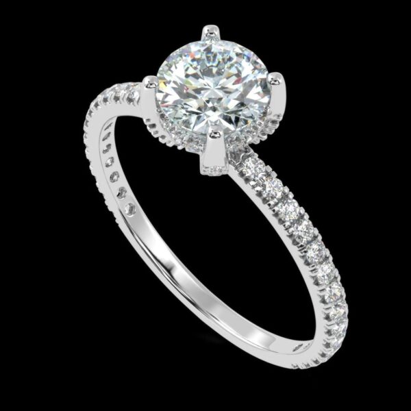 Beautiful Solitaire Wedding Diamond Ring Made In 18 / 14 / 10 KT Gold Embellished With Certified Lab Diamonds For The Anniversary Gift
