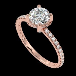 Beautiful Solitaire Wedding Diamond Ring Made In 18 / 14 / 10 KT Gold Embellished With Certified Lab Diamonds For The Anniversary Gift