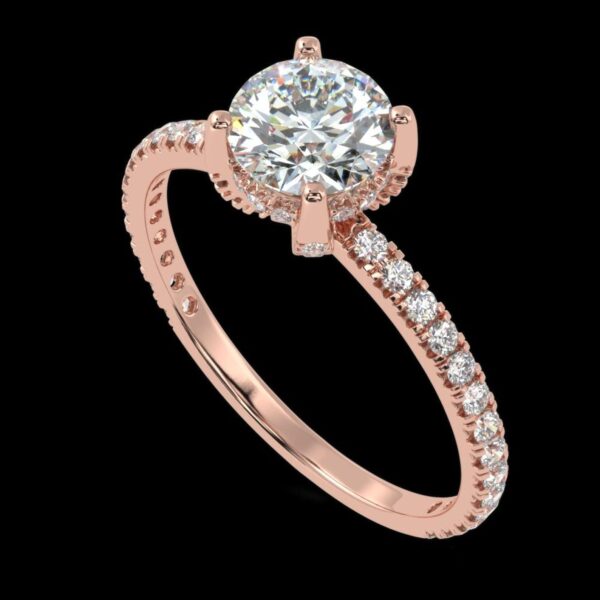 Beautiful Solitaire Wedding Diamond Ring Made In 18 / 14 / 10 KT Gold Embellished With Certified Lab Diamonds For The Anniversary Gift