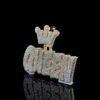 Iced Out Queen Pendant Made In 18 / 14 / 10 KT Gold Embellished With Shinny Diamonds For The Birthday And Anniversary Gift For Her