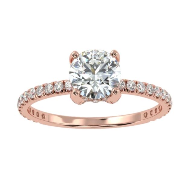 Solitaire Round Diamond Wedding Ring Made In 18/14/10 KT Gold Studded With Certified Lab Diamonds For Anniversary And Wedding Gift For Her