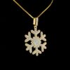Iced Out Snowflake Pendant Made In 18 / 14 / 10 KT Gold Embellished With Shinny Moissanite Diamonds For The Birthday And Christmas Gift