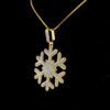 Iced Out Snowflake Pendant Made In 18 / 14 / 10 KT Gold Embellished With Shinny Moissanite Diamonds For The Birthday And Christmas Gift