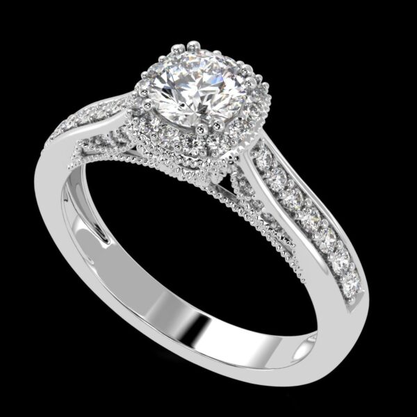 Solitaire Round Diamond Ring Made In 18 / 14 / 10KT Gold Embellished With Certified Lab Diamond For The Anniversary And Wedding Gift For Her