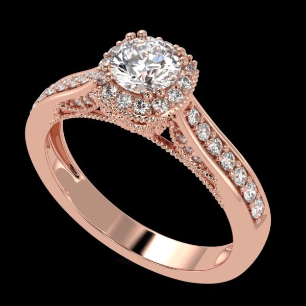 Solitaire Round Diamond Ring Made In 18 / 14 / 10KT Gold Embellished With Certified Lab Diamond For The Anniversary And Wedding Gift For Her