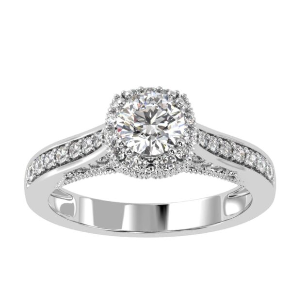 Solitaire Round Diamond Ring Made In 18 / 14 / 10KT Gold Embellished With Certified Lab Diamond For The Anniversary And Wedding Gift For Her