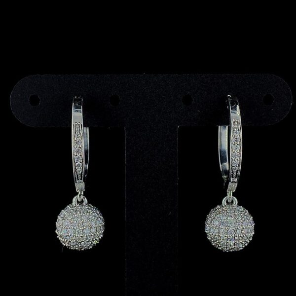 Iced Out Ball Earring Made In 18 / 14 / 10 KT Gold Embellished With Shinny Moissanite Diamonds For The Wedding And Anniversary Gift For Her