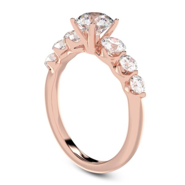 Unique Style Round Diamond Ring Made In 18 / 14 / 10KT Gold Embellished With Certified Lab Diamond For Wedding And Anniversary Gift For Her