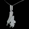 Iced Out Any Lucky Single Digit Number Pendant Made In 925Sterling Silver Studded With Shinny Moissanite Diamond For Birthday And Lucky Gift