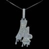 Iced Out Any Lucky Single Digit Number Pendant Made In 925Sterling Silver Studded With Shinny Moissanite Diamond For Birthday And Lucky Gift