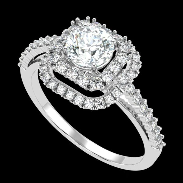 Round Diamond Wedding Ring Made In 18/14/10 KT Gold Embellished With Certified Lab Diamonds For The Anniversary And The Wedding Gift For Her