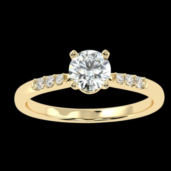 Eternity Elegance Round Diamond Solitaire Ring Made In 18/14/10 KT Gold Studded With Certified Lab Diamonds For Wedding And Anniversary Gift