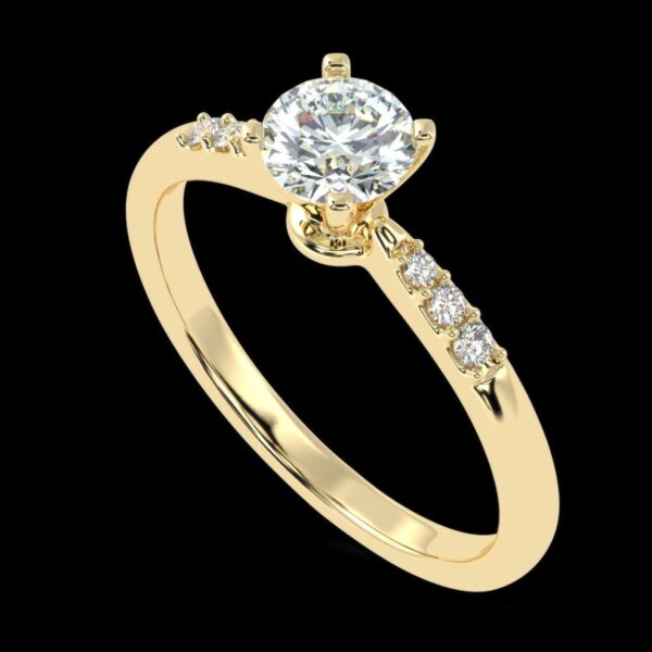 Eternity Elegance Round Diamond Solitaire Ring Made In 18/14/10 KT Gold Studded With Certified Lab Diamonds For Wedding And Anniversary Gift