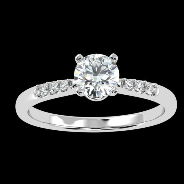Eternity Elegance Round Diamond Solitaire Ring Made In 18/14/10 KT Gold Studded With Certified Lab Diamonds For Wedding And Anniversary Gift