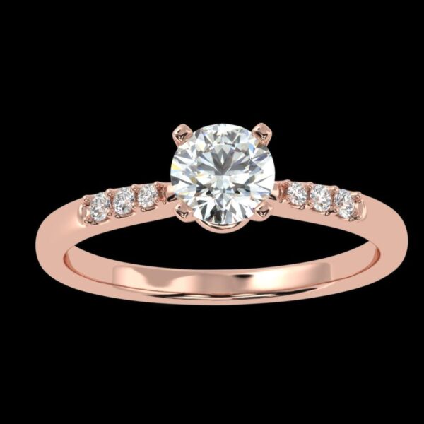 Eternity Elegance Round Diamond Solitaire Ring Made In 18/14/10 KT Gold Studded With Certified Lab Diamonds For Wedding And Anniversary Gift