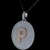 Iced Out Any Single Letter In Center Pendant Made In 925 Sterling Silver Embellished With Shinny Moissanite Diamonds For The Birthday Gift