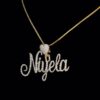 Iced Out Any Name Pendant Made In 925 Sterling Silver Studded With Shinny Moissanite Diamonds For The Birthday And Anniversary Gift For Her