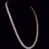 Iced Out Baguette Chain Made In 925 Sterling Silver Embellished With Shinny Moissanite Diamond For The Birthday And Anniversary Gift For Her