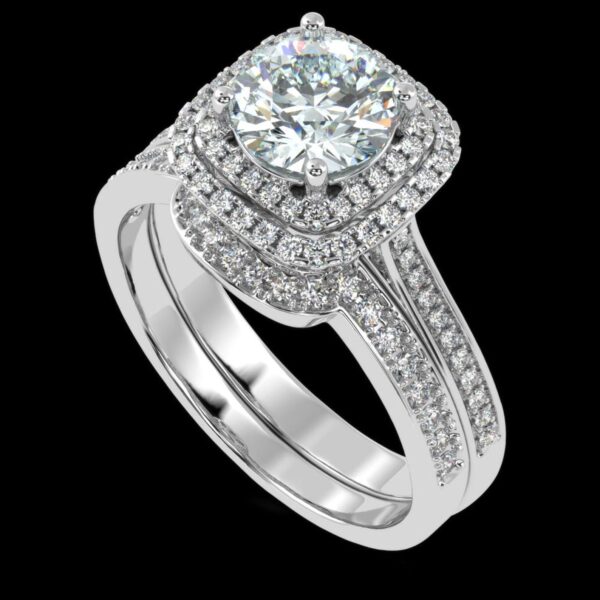 Solitaire Round Halo Ring Made In 18 / 14 / 10 KT Gold Embellished With Certified Lab Diamond For The Wedding And Anniversary Gift For Her