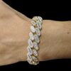 Iced Out Baguette Bracelet Made In 10 KT Gold Embellished With Shinny Moissanite Diamonds For Anniversary And Birthday Gift For Her