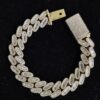 Iced Out Baguette Bracelet Made In 10 KT Gold Embellished With Shinny Moissanite Diamonds For Anniversary And Birthday Gift For Her