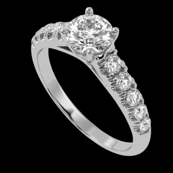 Elegant Round Diamond Wedding Ring Made In 18 / 14 / 10 KT Gold Embellished With Certified Lab Diamonds For The Wedding And Anniversary Gift