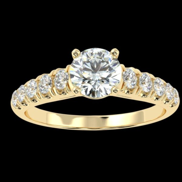 Elegant Round Diamond Wedding Ring Made In 18 / 14 / 10 KT Gold Embellished With Certified Lab Diamonds For The Wedding And Anniversary Gift