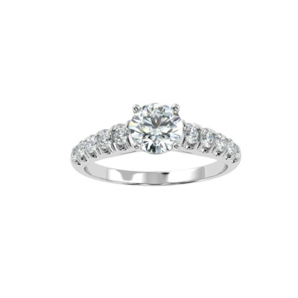 Elegant Round Diamond Wedding Ring Made In 18 / 14 / 10 KT Gold Embellished With Certified Lab Diamonds For The Wedding And Anniversary Gift