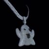 Iced Out Ghost Pendant Made In 925Sterling Silver Studded With Shinny Moissanite Diamond For The Birthday And Stag Party Gift Unisex Pendant