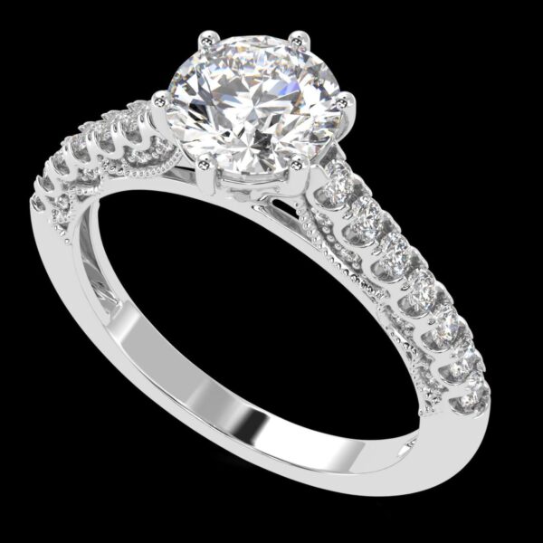 Round Solitaire Diamond Ring Made In 18 / 14 / 10 KT Gold Embellished With Certified Lab Diamonds For Wedding And Anniversary Gift For Her