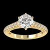 Round Solitaire Diamond Ring Made In 18 / 14 / 10 KT Gold Embellished With Certified Lab Diamonds For Wedding And Anniversary Gift For Her