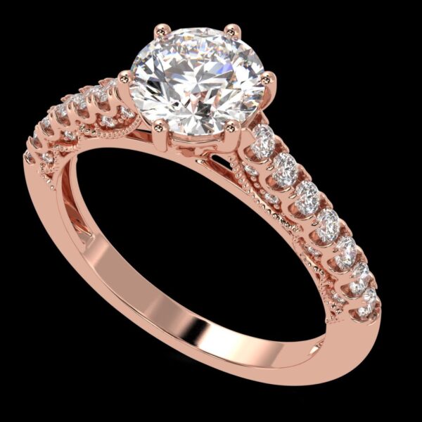 Round Solitaire Diamond Ring Made In 18 / 14 / 10 KT Gold Embellished With Certified Lab Diamonds For Wedding And Anniversary Gift For Her